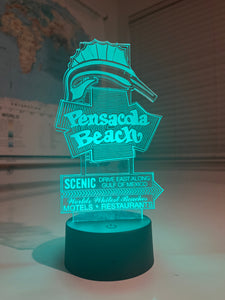 Illuminated Pensacola Beach Sign - Desktop